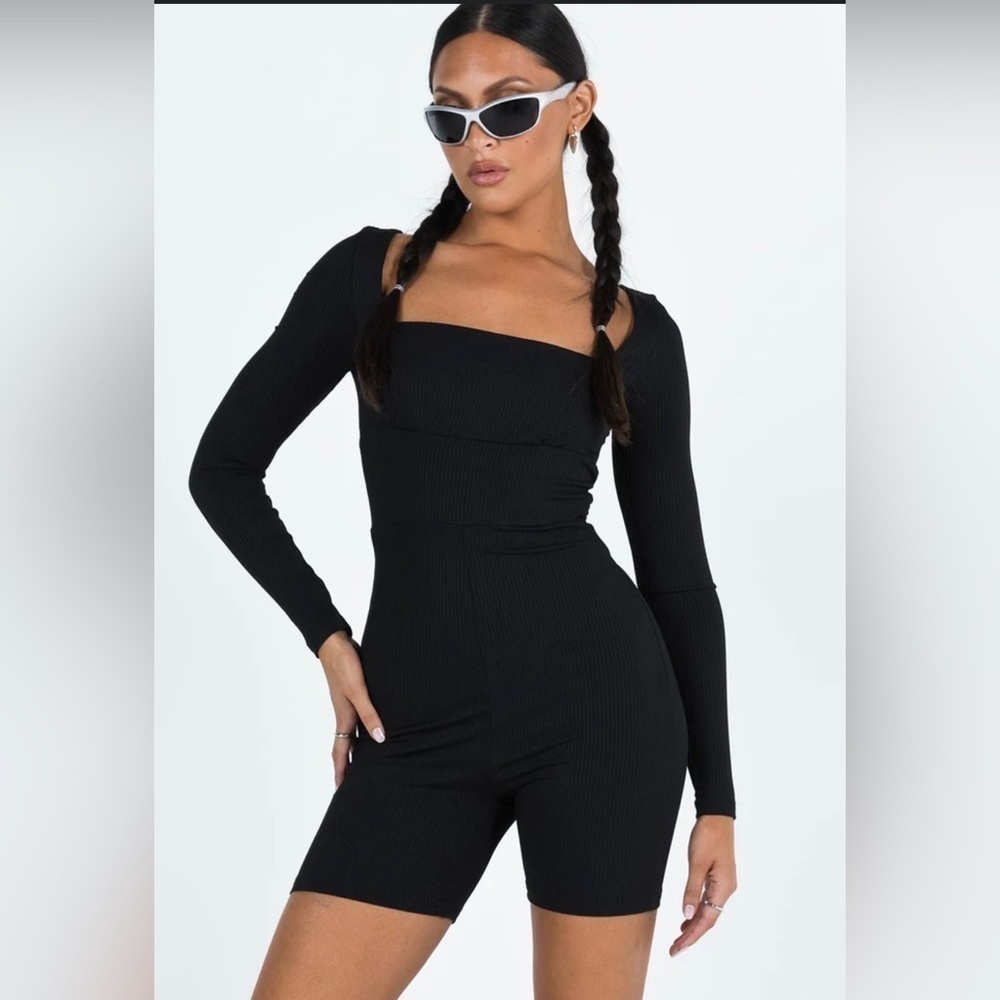 Princess Polly Sara Romper Black 12